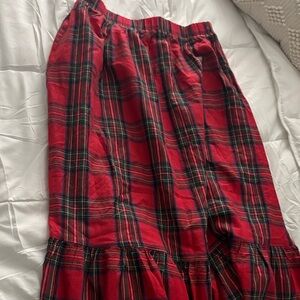 Cupshe Vibrant Red Plaid Maxi Skirt